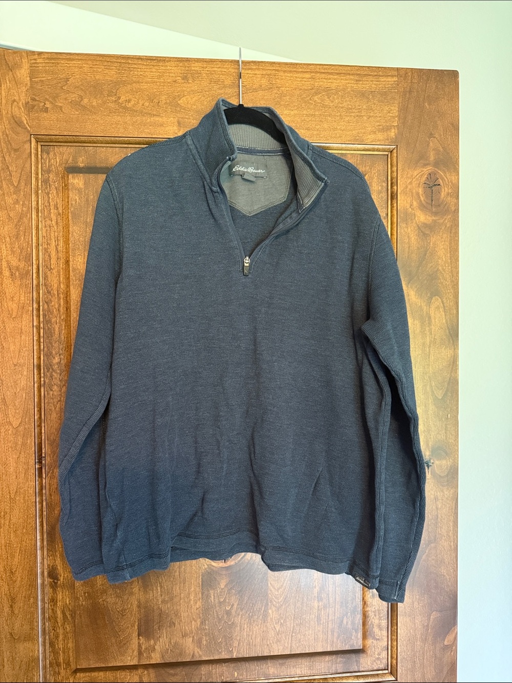 Eddie Bauer Men's Dark Blue Quarter-Zip Knit Pullover